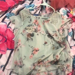 Light green floral shirt